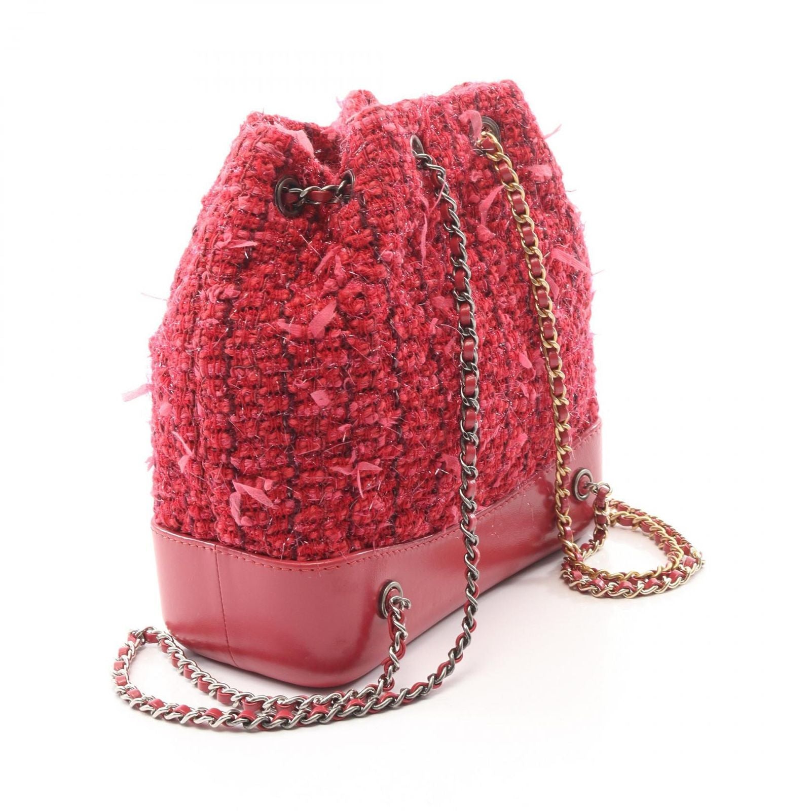 Chanel Backpack Gabriel de Small Combination Pink Fabric Leather Chain — view 2