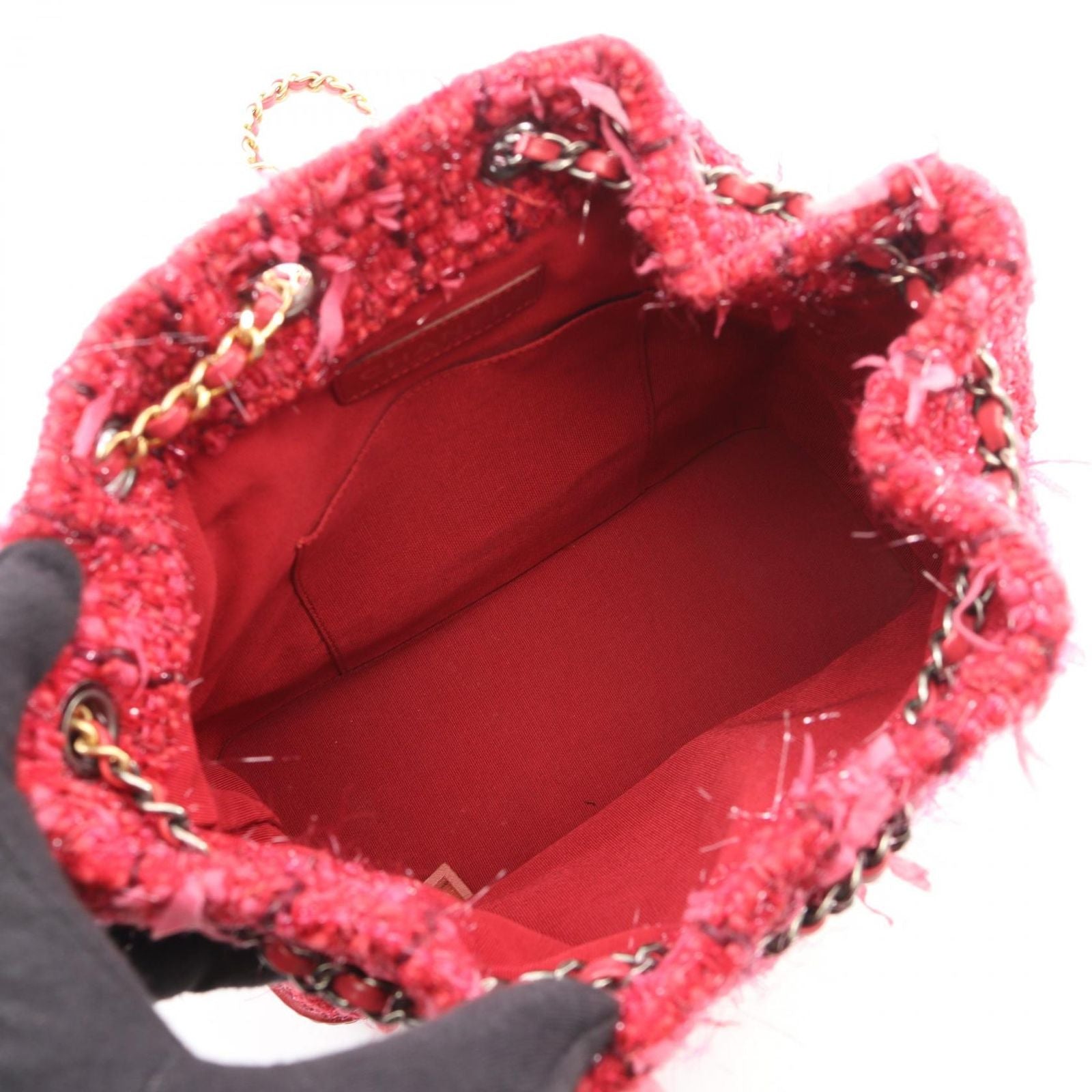 Chanel Backpack Gabriel de Small Combination Pink Fabric Leather Chain — view 3