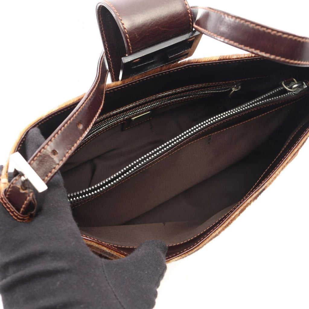 Fendi Shoulder Bag Brown Leather — view 3