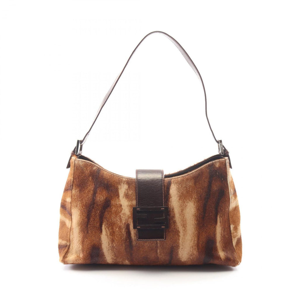 Fendi Shoulder Bag Brown Leather