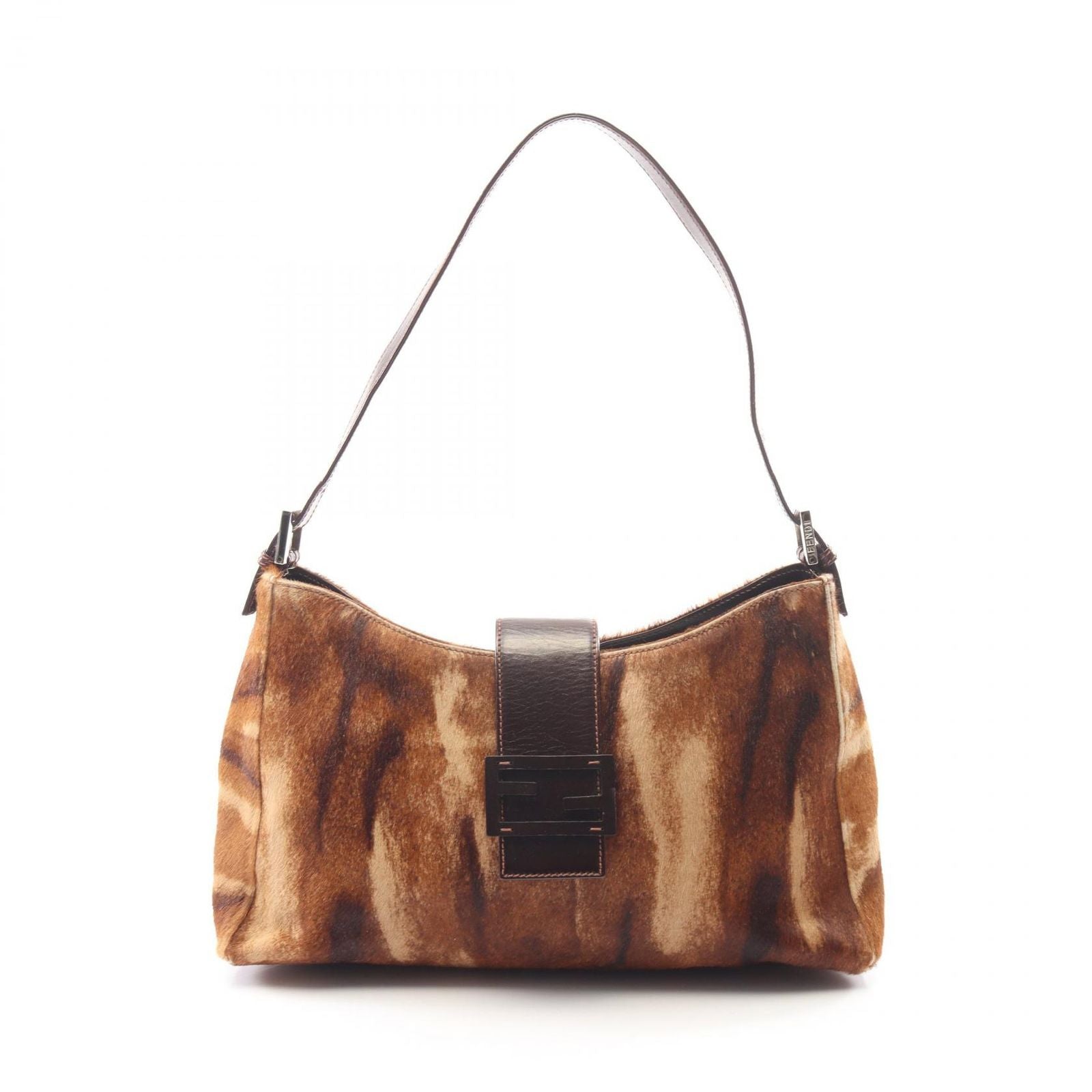 Fendi Shoulder Bag Brown Leather