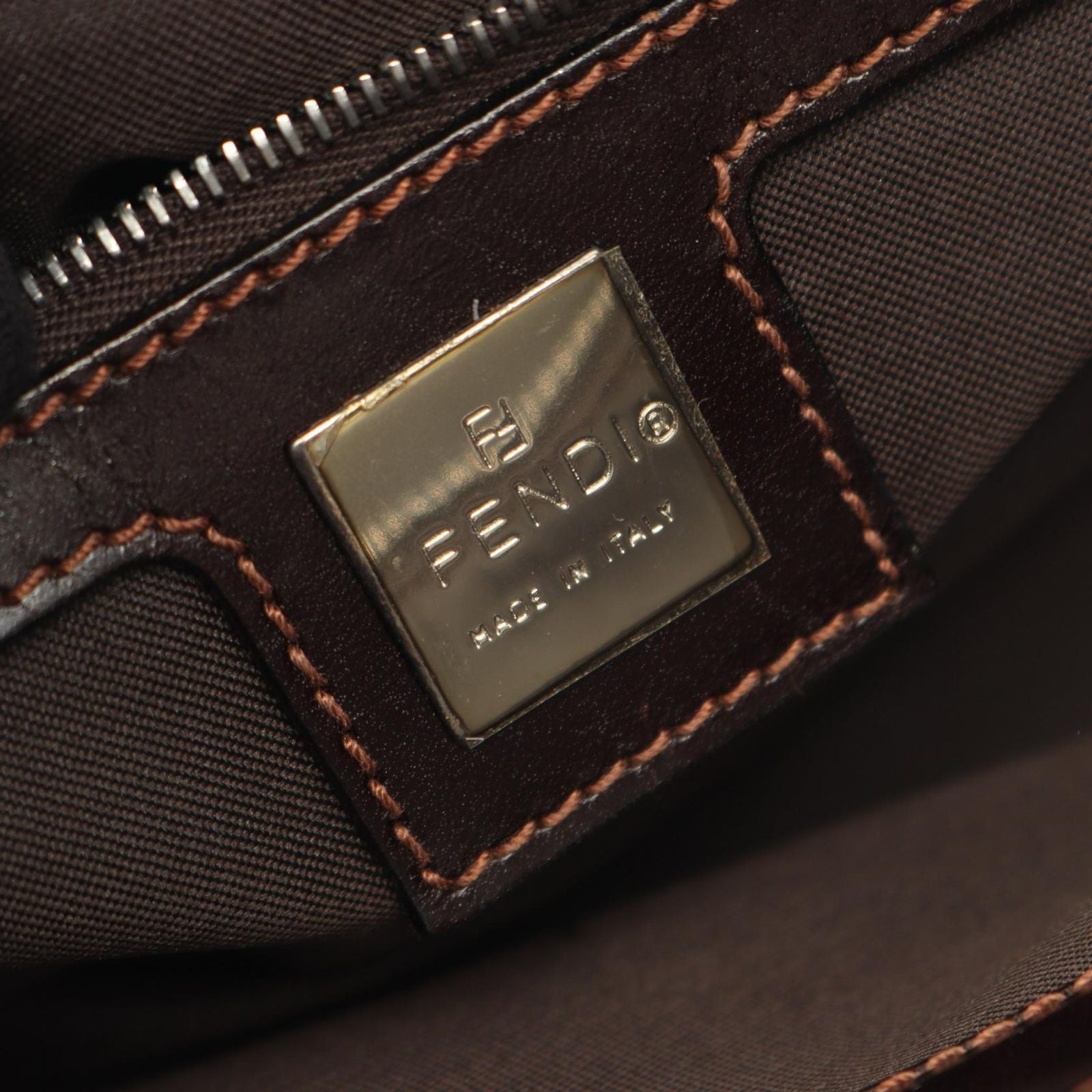 Fendi Shoulder Bag Brown Leather — view 4