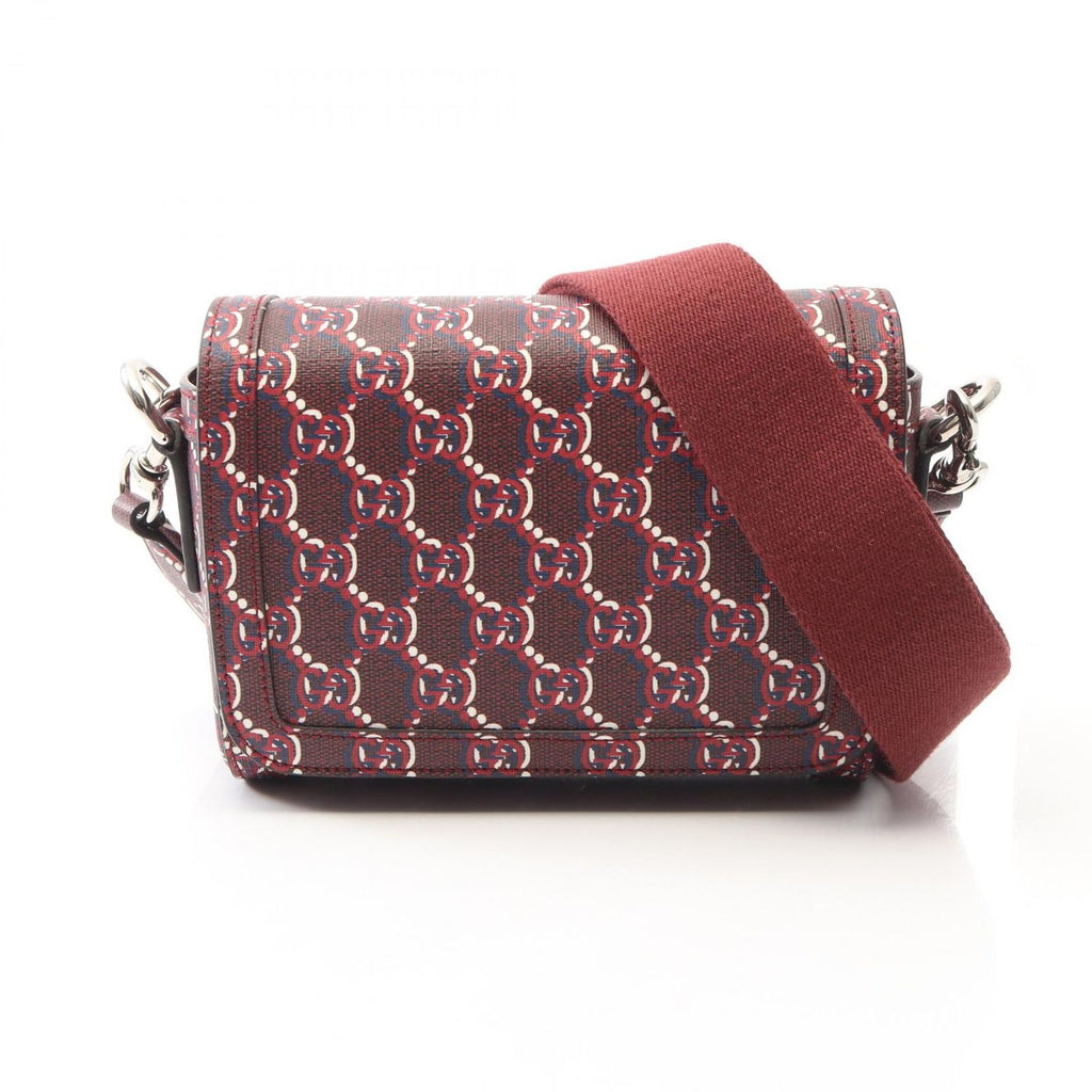 Gucci Shoulder Bag GG Shadow Red Canvas Super Mini