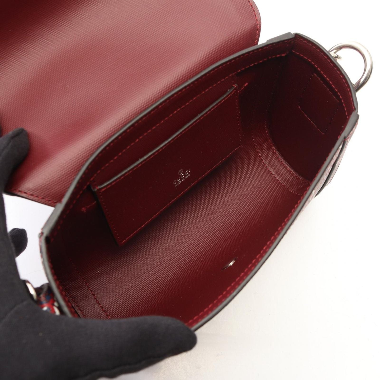 Gucci Shoulder Bag GG Shadow Red Canvas Super Mini — view 3