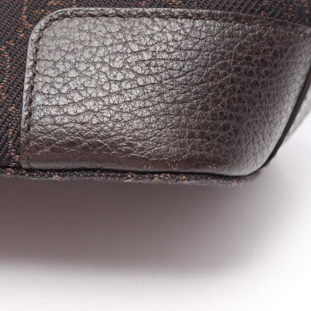 Gucci Shoulder Bag GG Pattern Dark Brown Canvas Leather — view 5