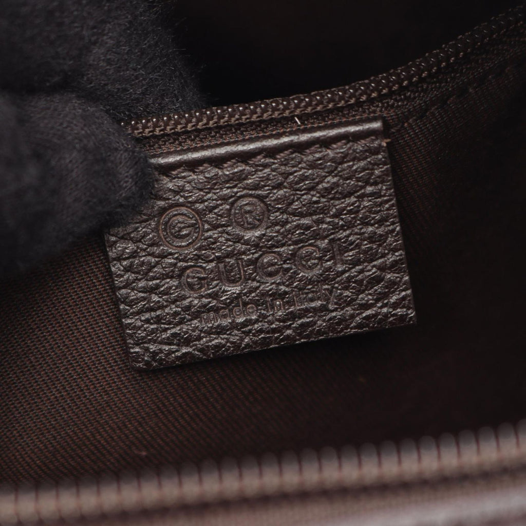 Gucci Shoulder Bag GG Pattern Dark Brown Canvas Leather — view 4