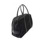 Prada Boston Bag Viaggio Black Nylon Saffiano Leather Triangle Logo — view 2