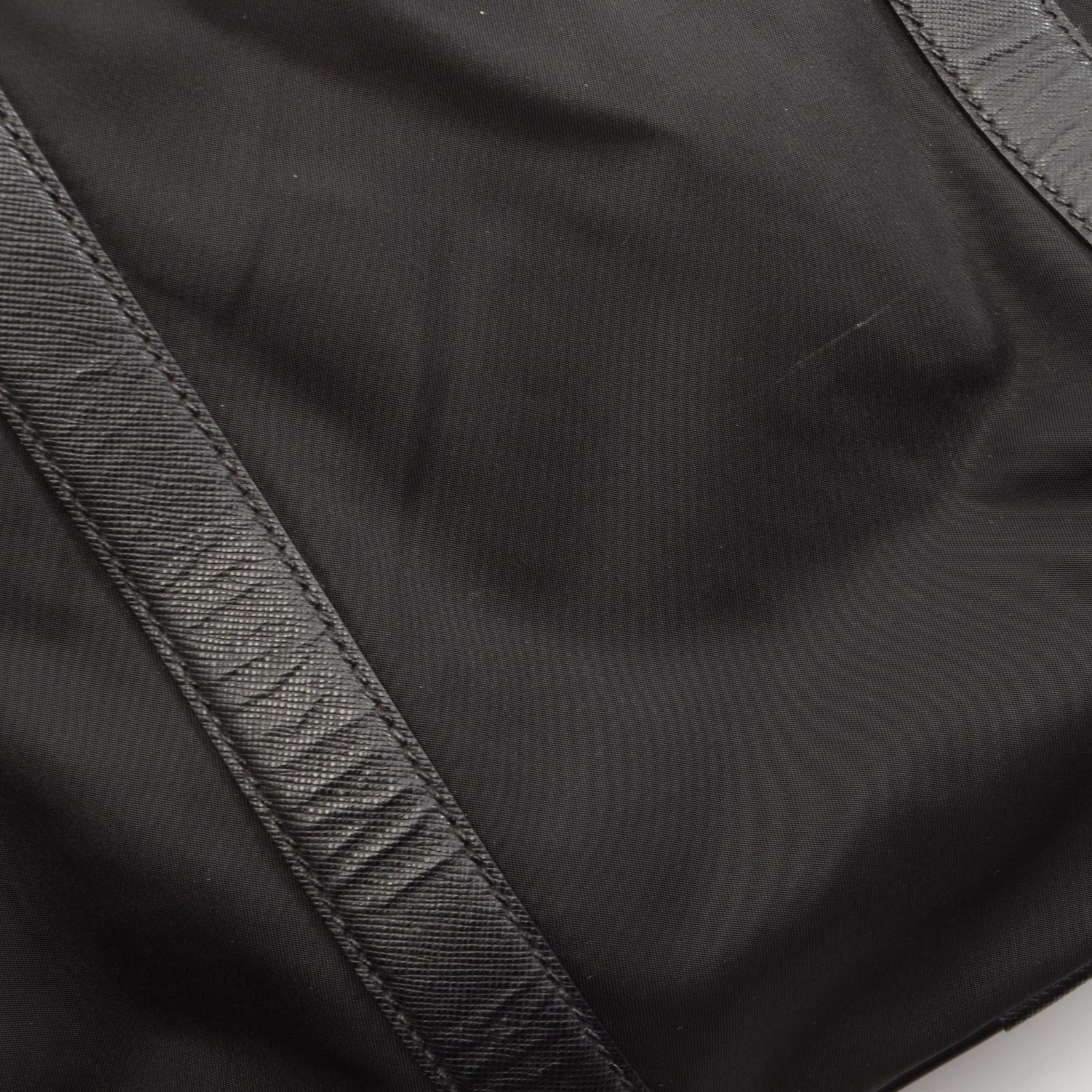 Prada Boston Bag Viaggio Black Nylon Saffiano Leather Triangle Logo — view 9