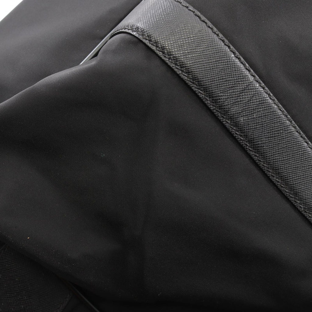 Prada Boston Bag Viaggio Black Nylon Saffiano Leather Triangle Logo — view 8