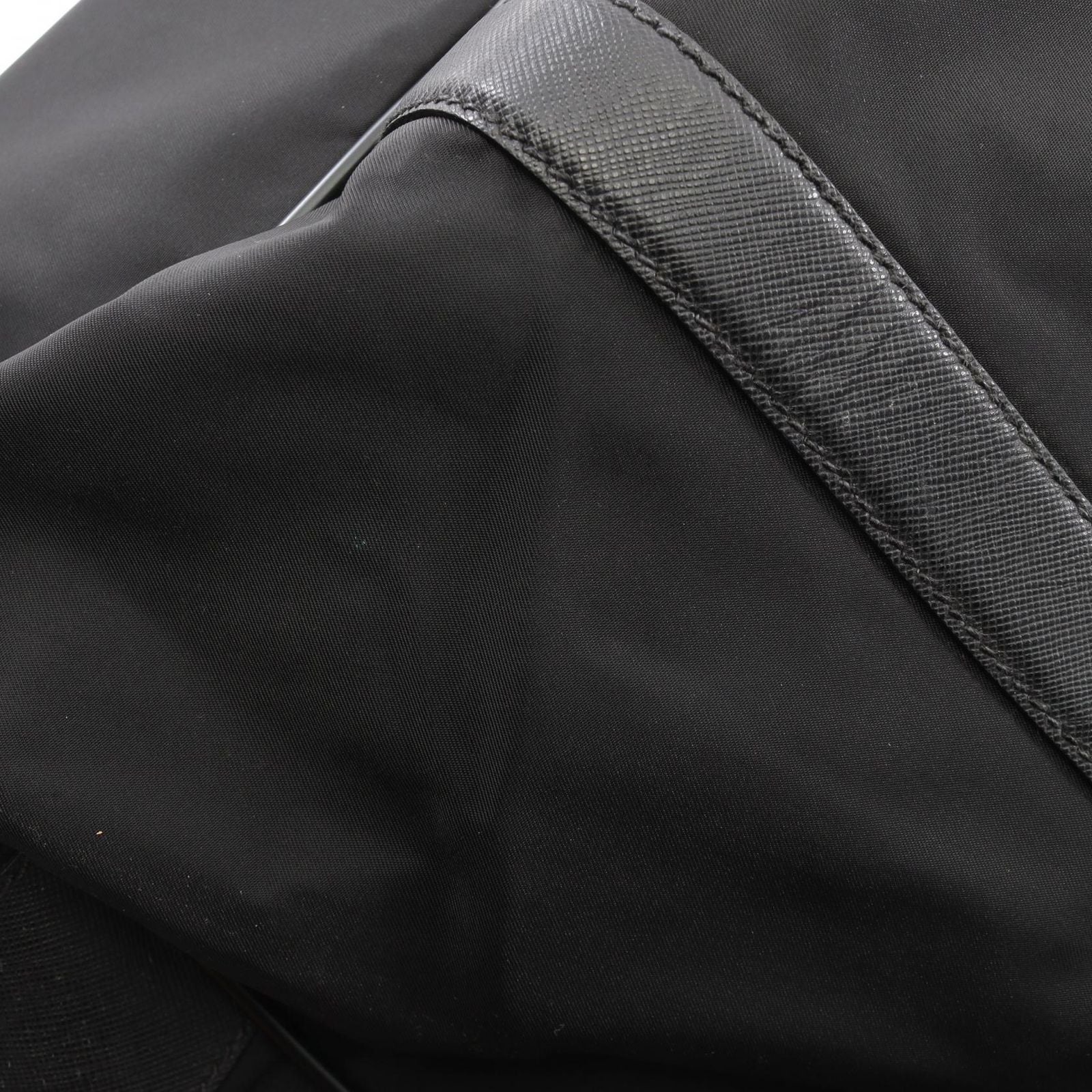 Prada Boston Bag Viaggio Black Nylon Saffiano Leather Triangle Logo — view 8