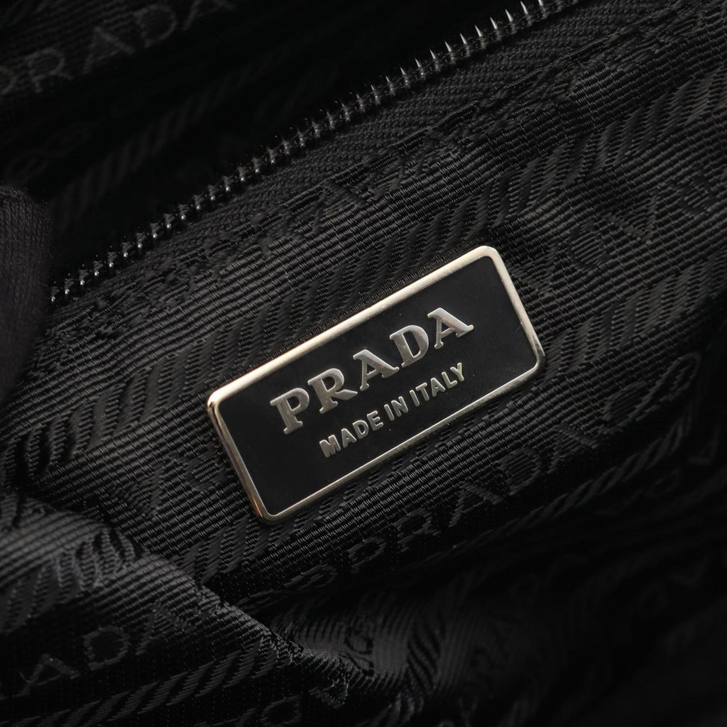 Prada Boston Bag Viaggio Black Nylon Saffiano Leather Triangle Logo — view 4