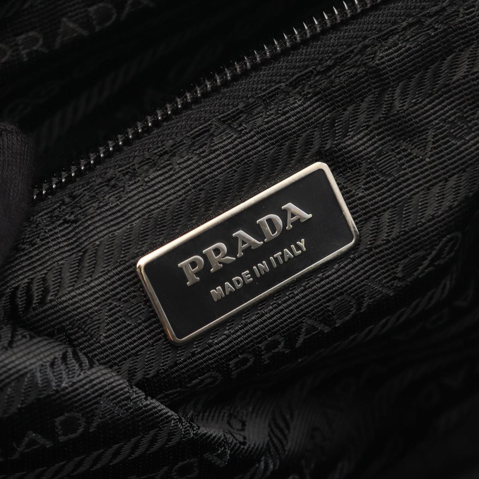Prada Boston Bag Viaggio Black Nylon Saffiano Leather Triangle Logo — view 4