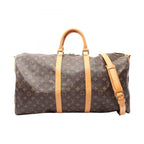Louis Vuitton Boston Bag Keepall Bandouliere 55 Monogram 2-Way Canvas Leather