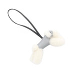 Hermes Charm Buddy Gris Perle Black Shearling Keychain — view 2