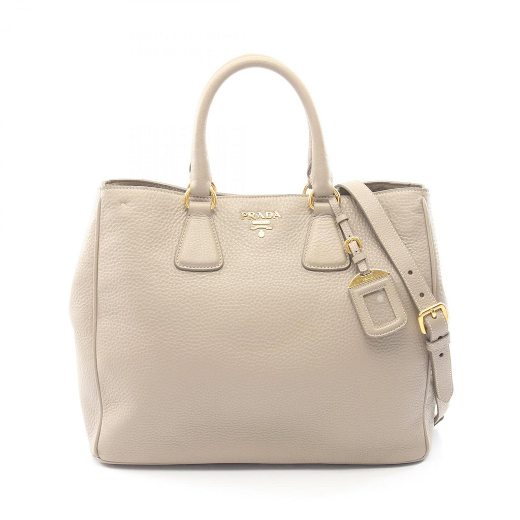 Prada Tote Vitello Daino 2-Way Gray Leather