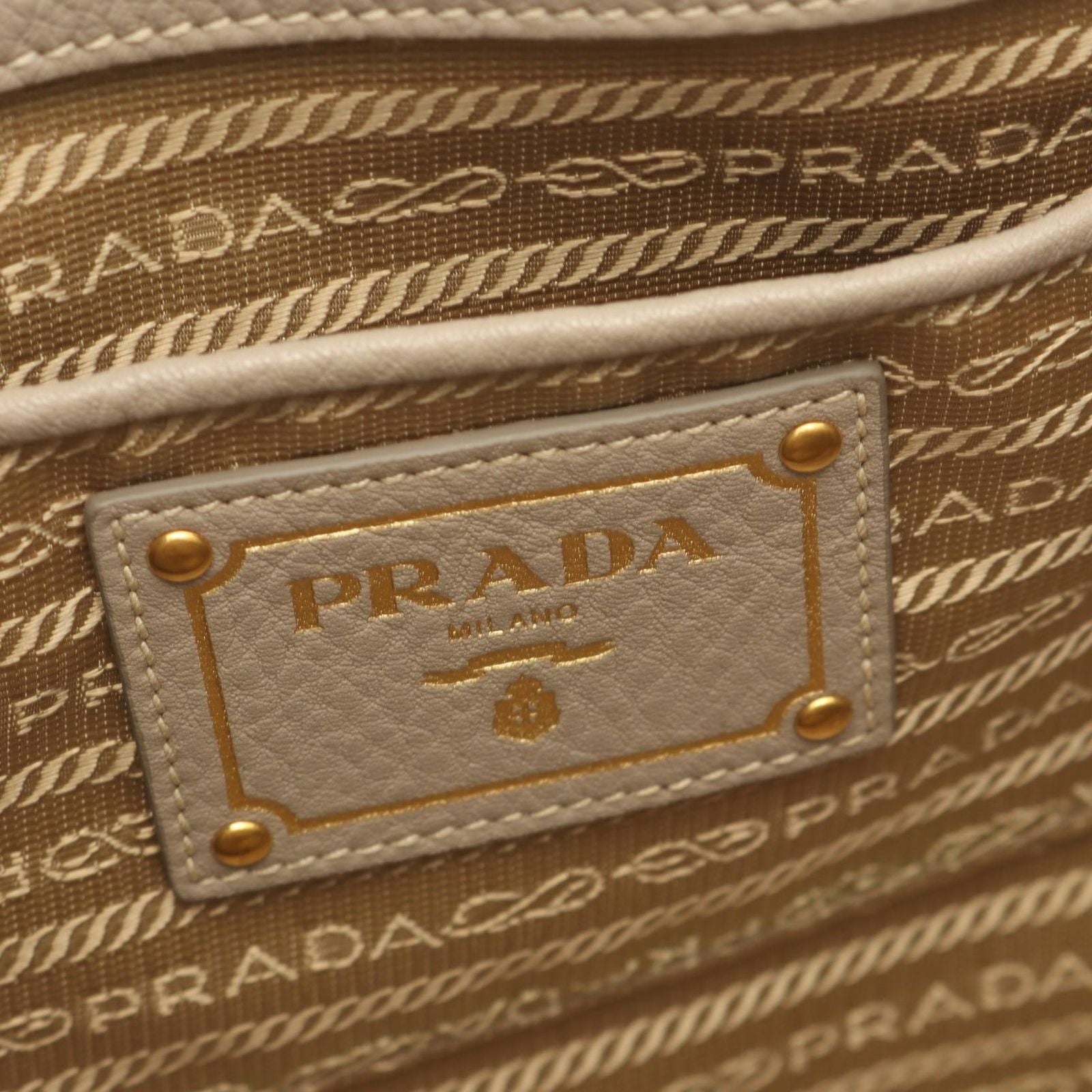 Prada Tote Vitello Daino 2-Way Gray Leather — view 4