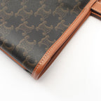 Celine Tote Cabas Triomphe Dark Brown Canvas Leather — view 7