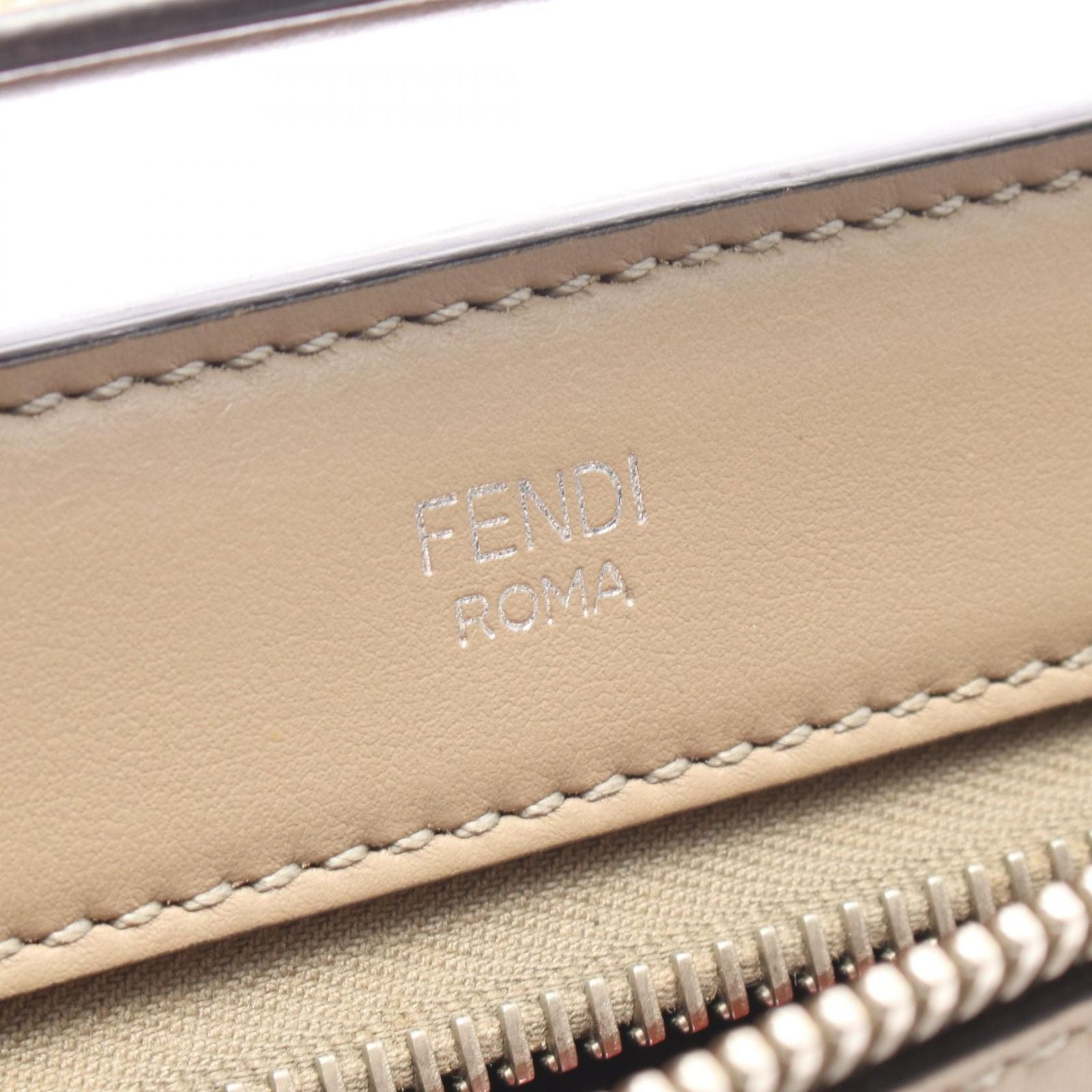Fendi Handbag Dot Com 2-Way Beige Leather Shoulder — view 4