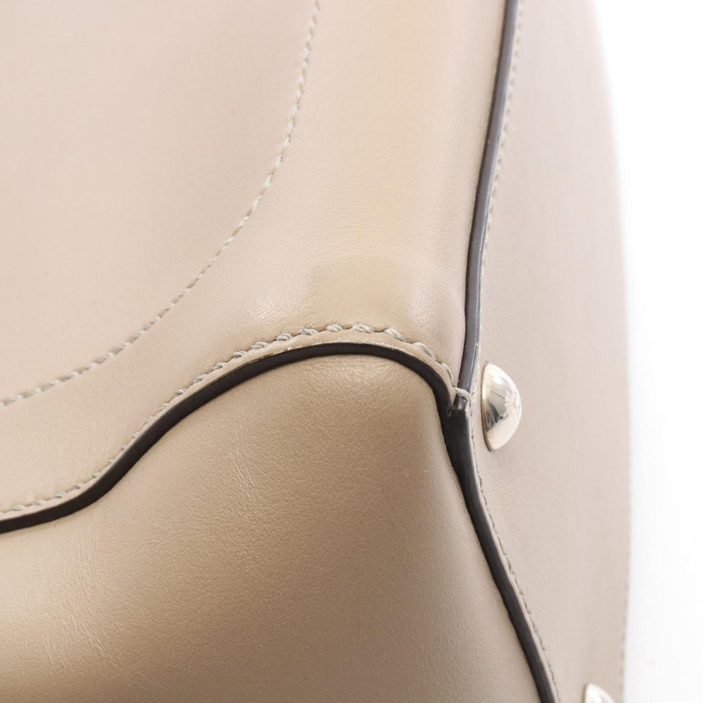 Fendi Handbag Dot Com 2-Way Beige Leather Shoulder — view 6