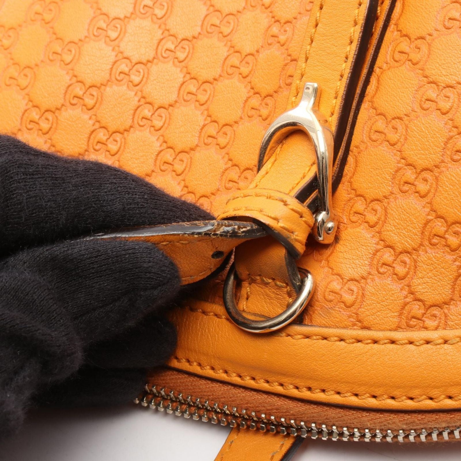Gucci Handbag Nice Micro Guccissima 2-Way Orange Leather — view 8
