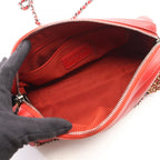 Chanel Shoulder Bag Red Leather Logo — view 3