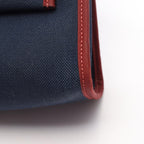 Hermes Handbag Herbag Zip PM 2-Way Blue Marine Rouge Ache Canvas Leather Zip PM — view 7