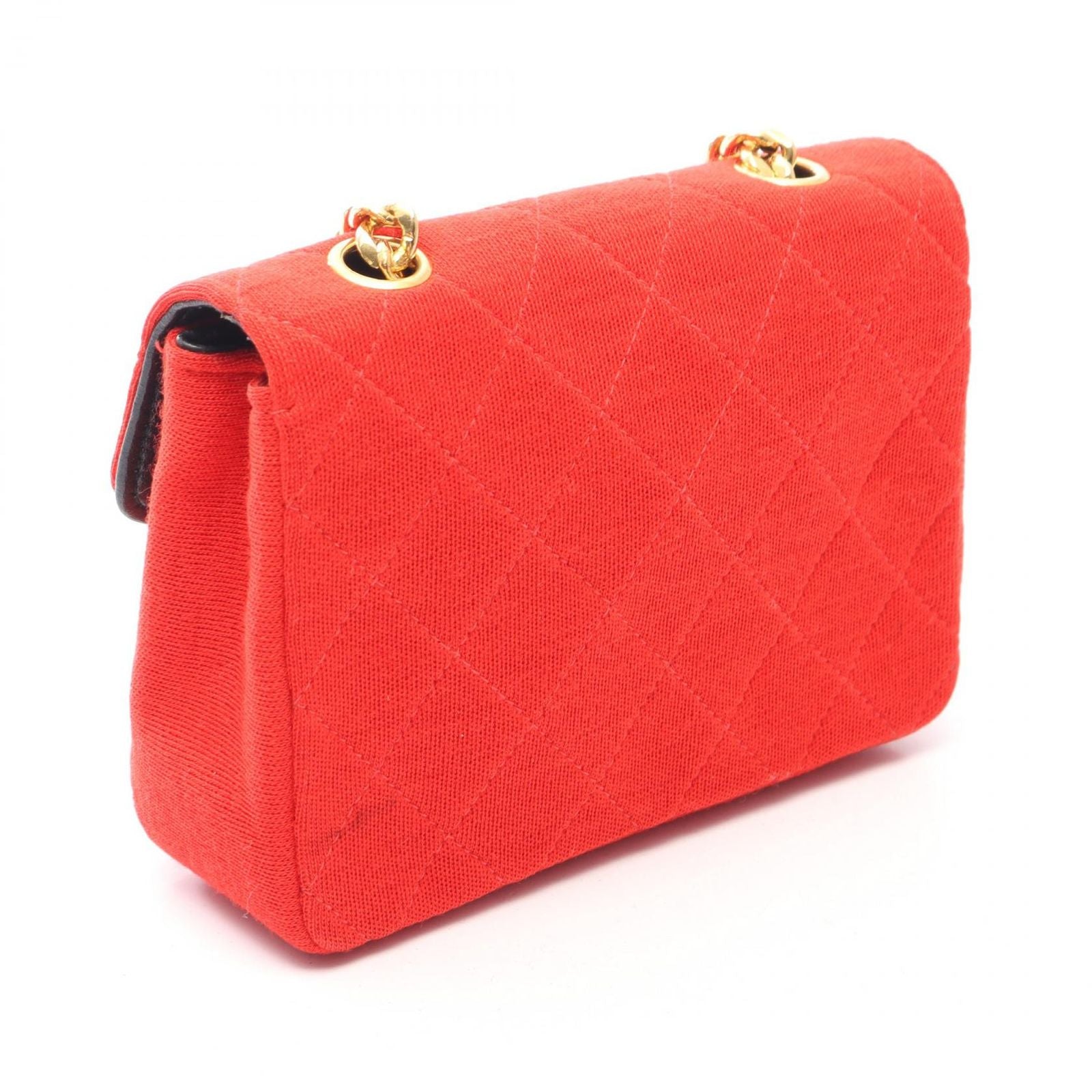Chanel Shoulder Bag Mini Quilted Red Chain — view 2