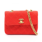 Chanel Shoulder Bag Mini Quilted Red Chain