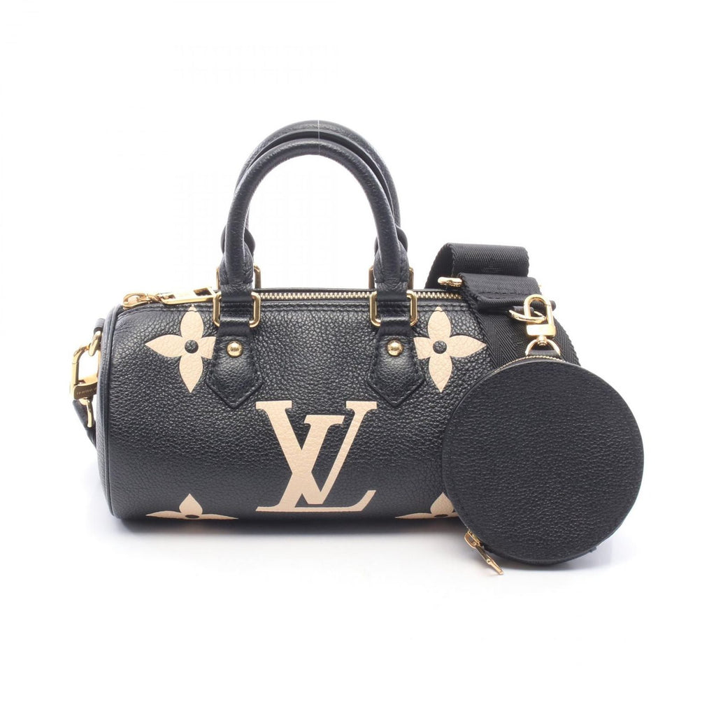 Louis Vuitton Handbag Papillon BB Bicolor Monogram Empreinte 2-Way Black Beige