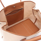 Hermes Tote Neo Garden 41 Voyage Ecru Gold Canvas Leather — view 3