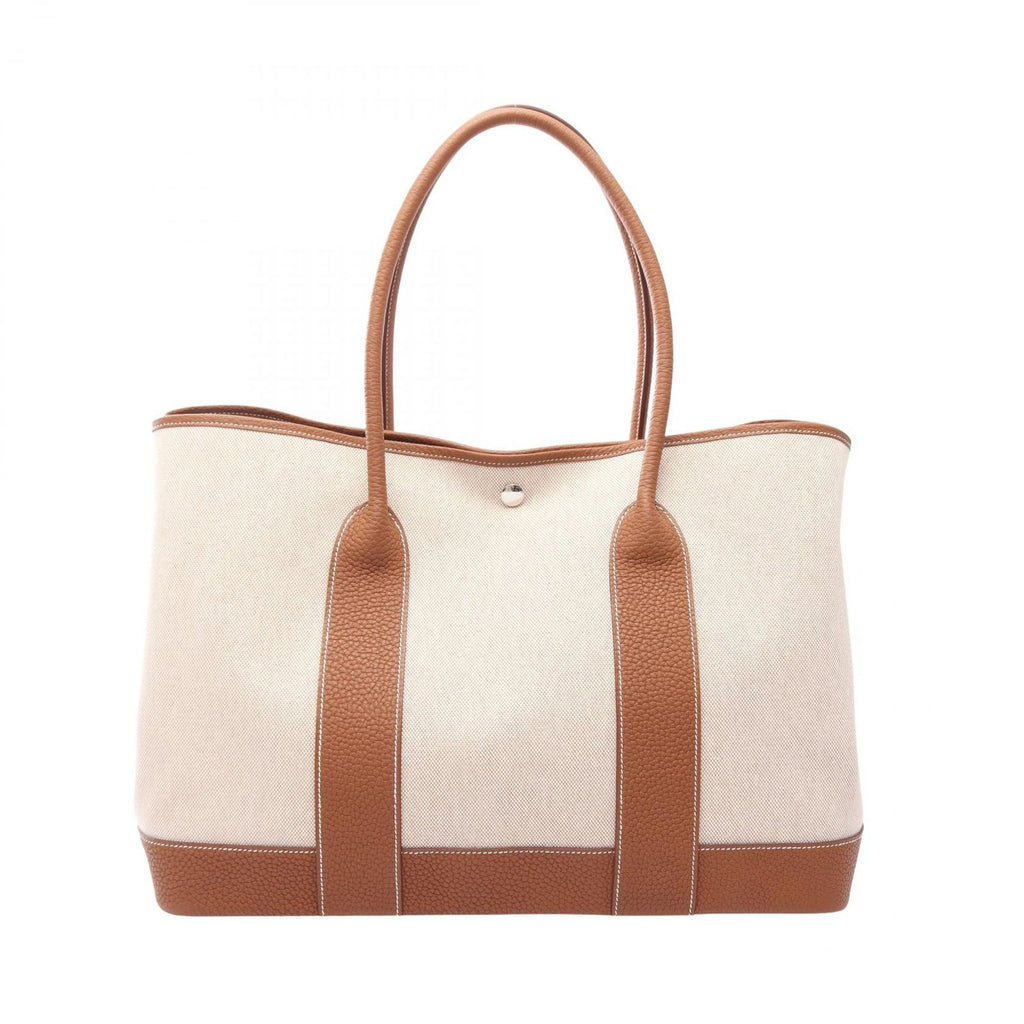 Hermes Tote Neo Garden 41 Voyage Ecru Gold Canvas Leather