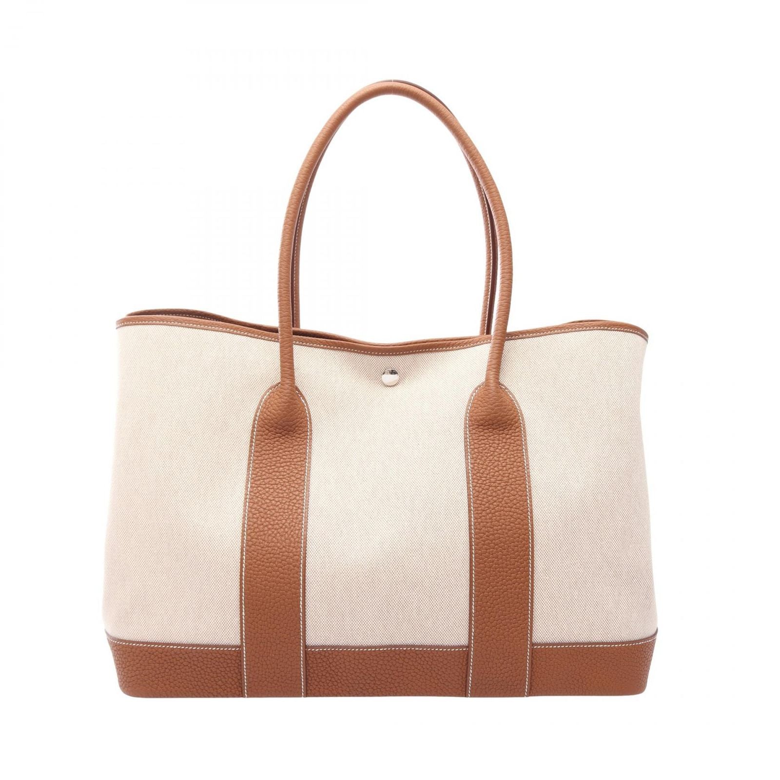 Hermes Tote Neo Garden 41 Voyage Ecru Gold Canvas Leather