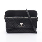 Chanel Shoulder Bag Quilted Black Lambskin Chain