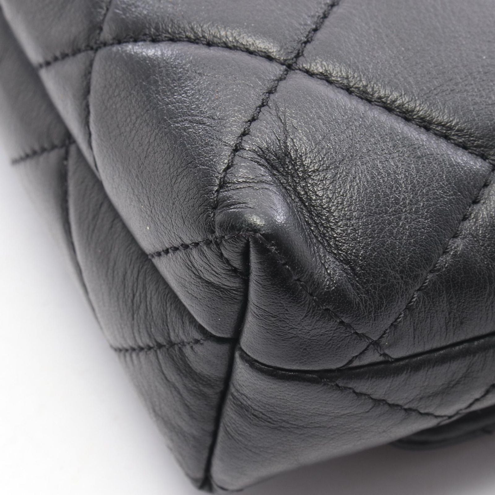 Chanel Shoulder Bag Quilted Black Lambskin Chain — view 6