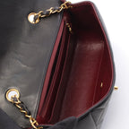 Chanel Shoulder Bag Quilted Diana Flap Black Lambskin Chain — view 3