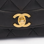 Chanel Shoulder Bag Quilted Diana Flap Black Lambskin Chain — view 9