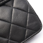 Chanel Shoulder Bag Quilted Push Lock Black Lambskin Chain — view 6