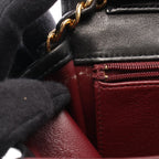 Chanel Shoulder Bag Quilted Push Lock Black Lambskin Chain — view 7