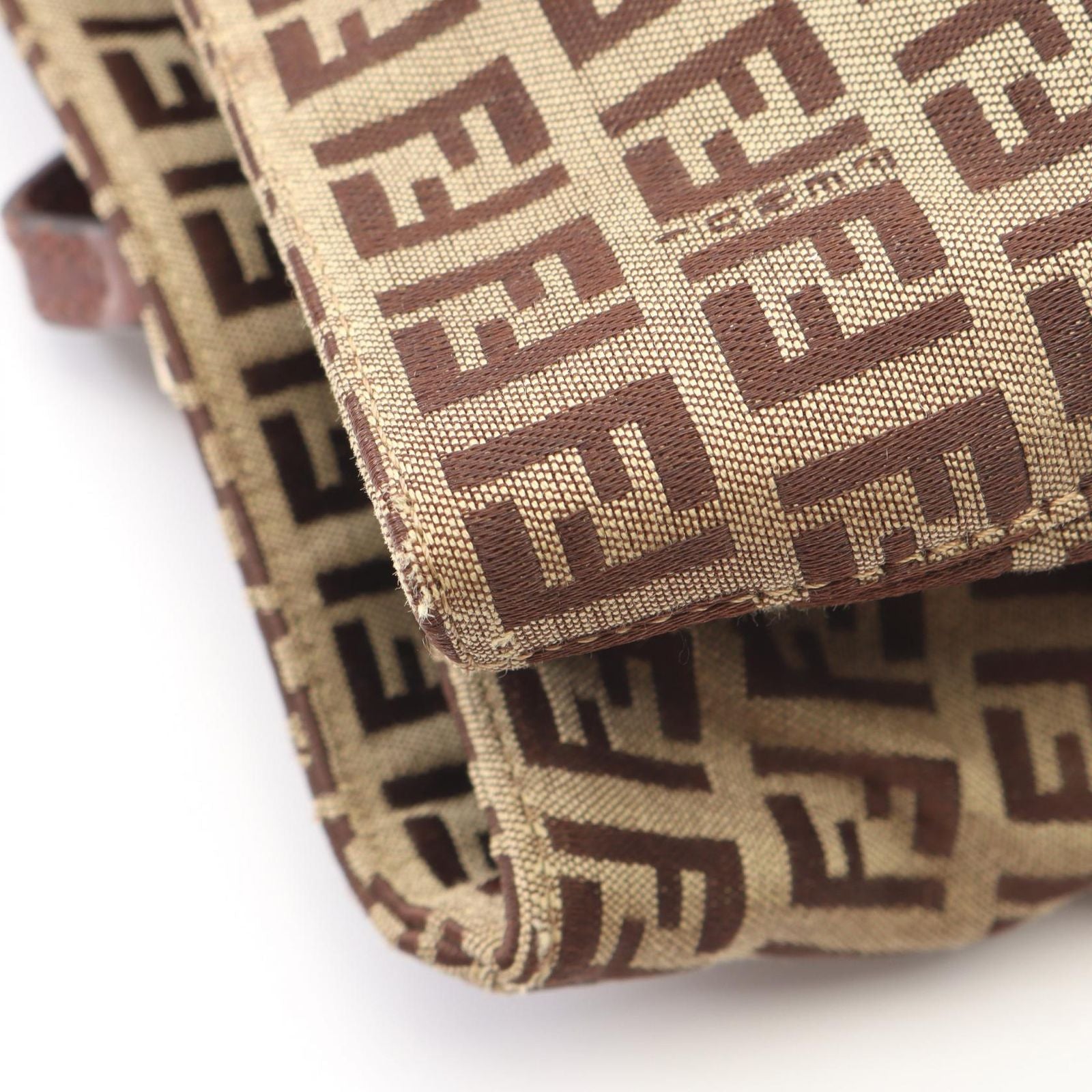 Fendi Tote Zucchino Beige Canvas Leather — view 6