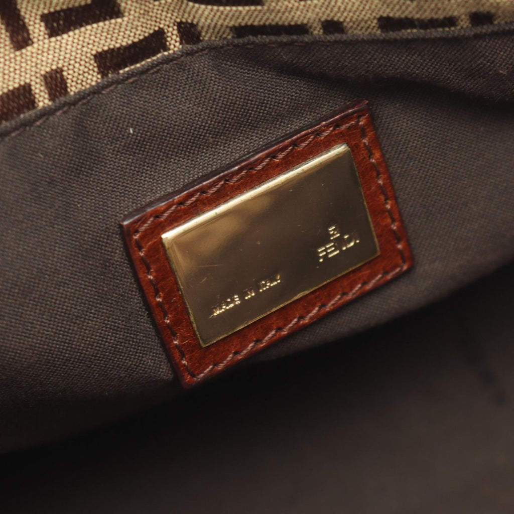 Fendi Tote Zucchino Beige Canvas Leather — view 4