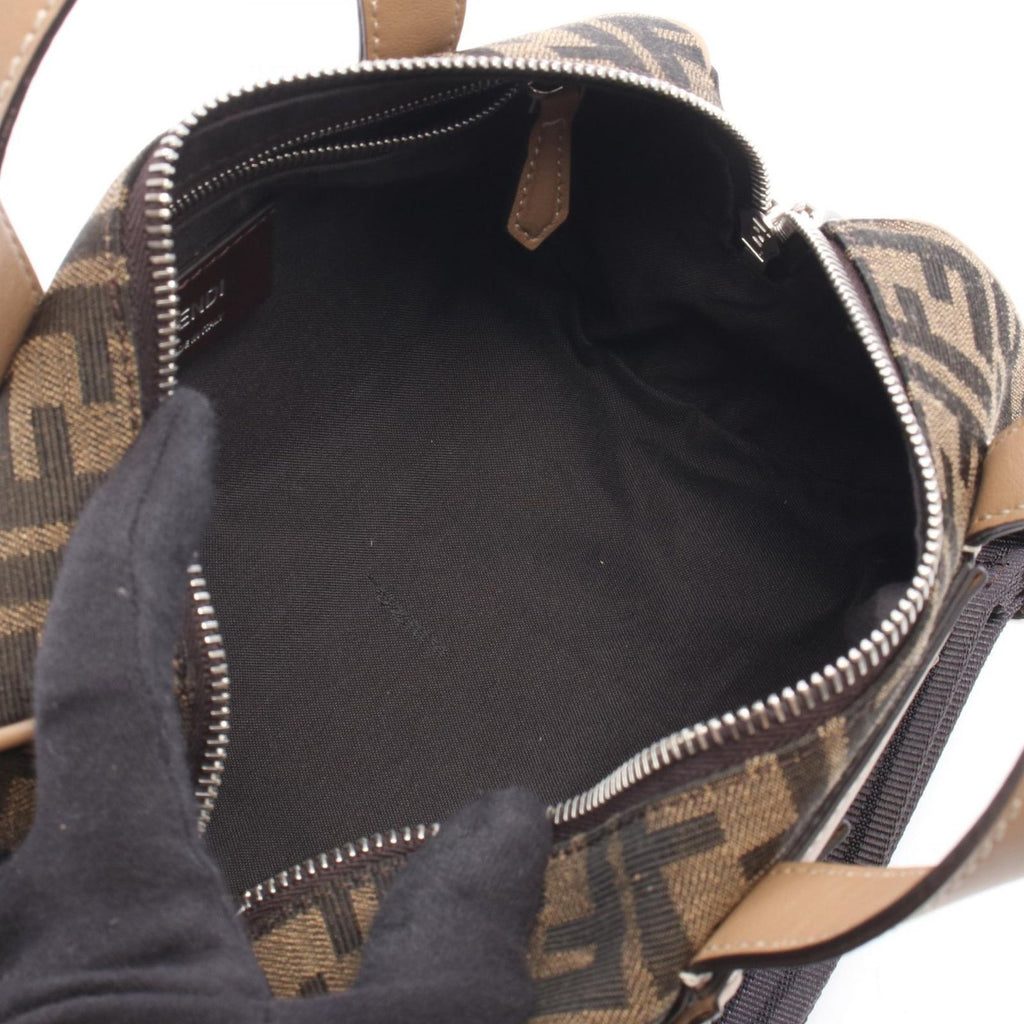Fendi Zucca 2-Way Black Gray Canvas Leather Small Boston — view 3