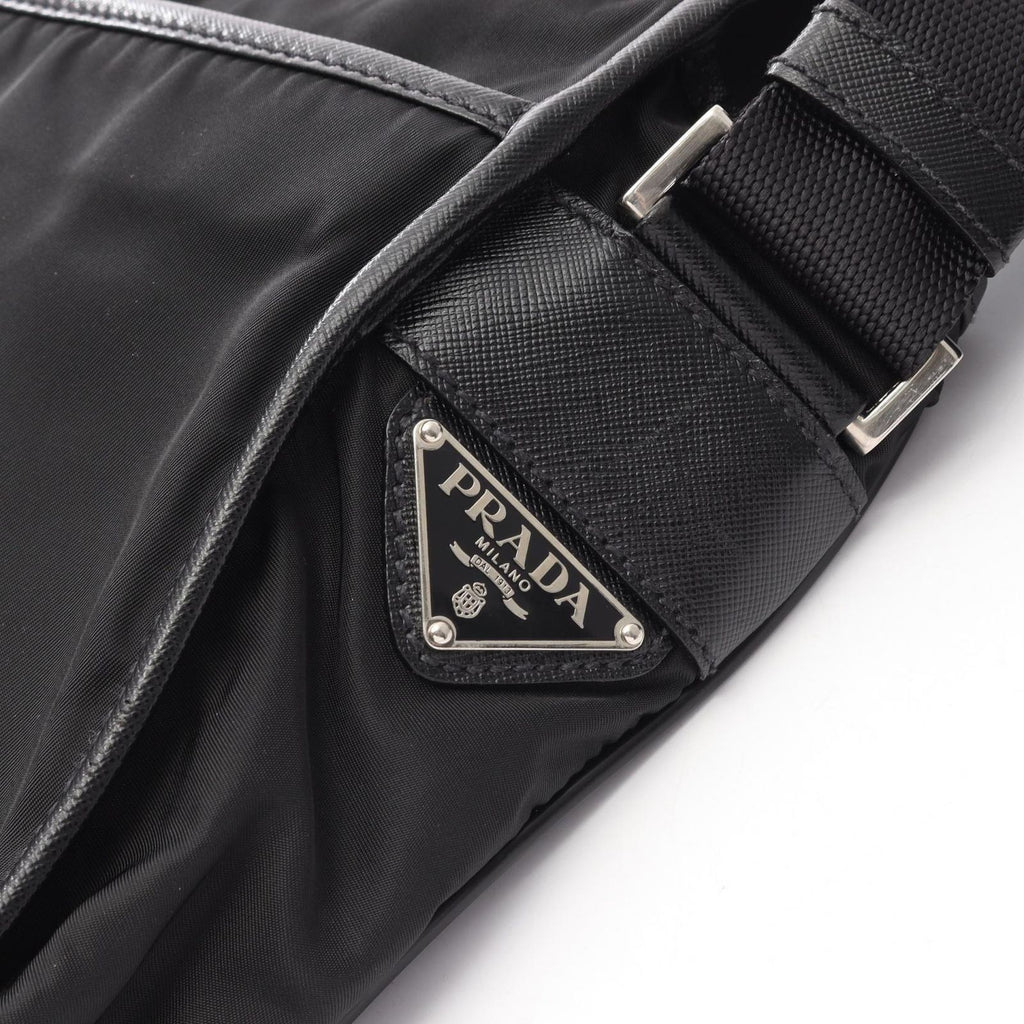 Prada Shoulder Bag Viaggio Black Nylon Saffiano Leather — view 5