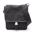 Prada Shoulder Bag Viaggio Black Nylon Saffiano Leather