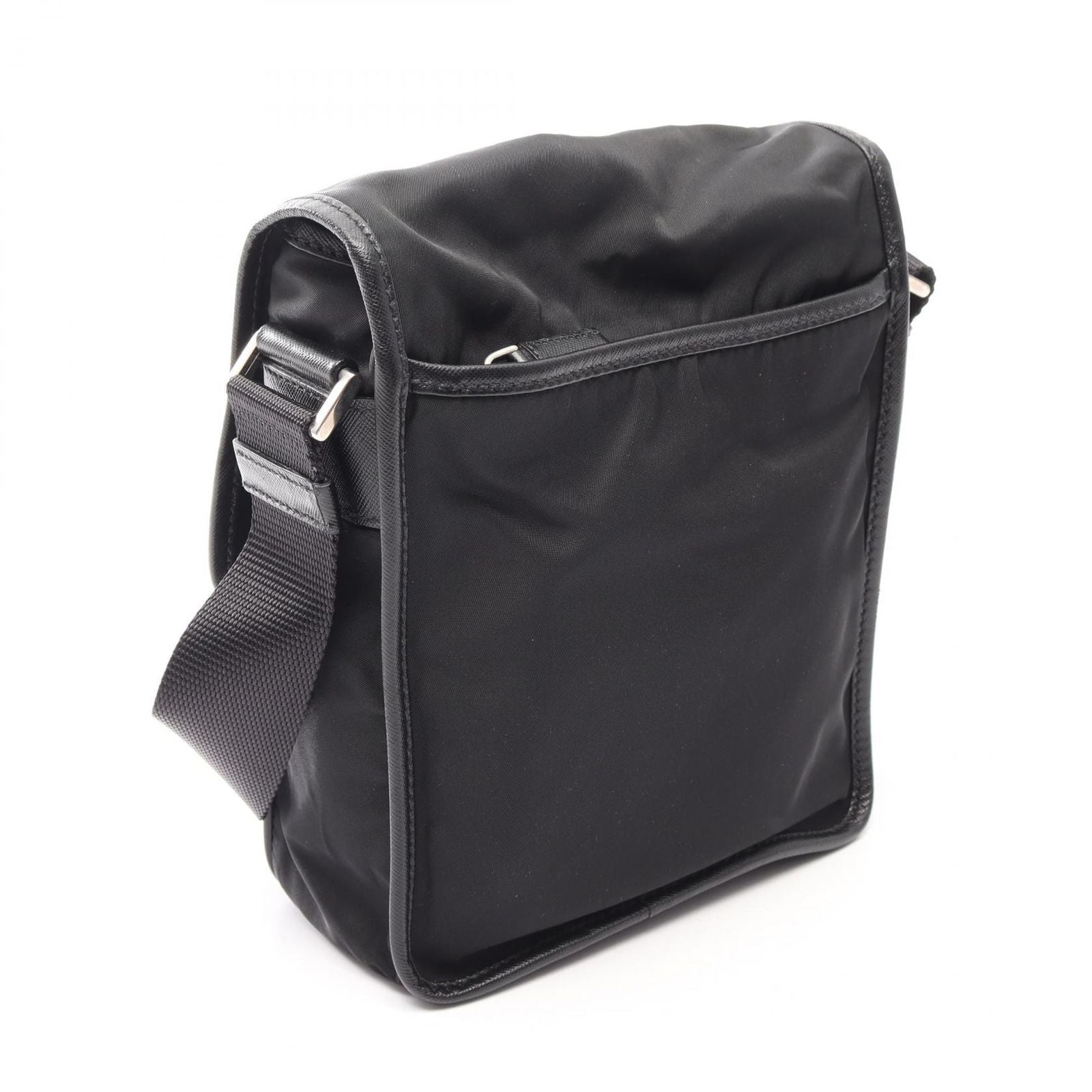 Prada Shoulder Bag Viaggio Black Nylon Saffiano Leather — view 2