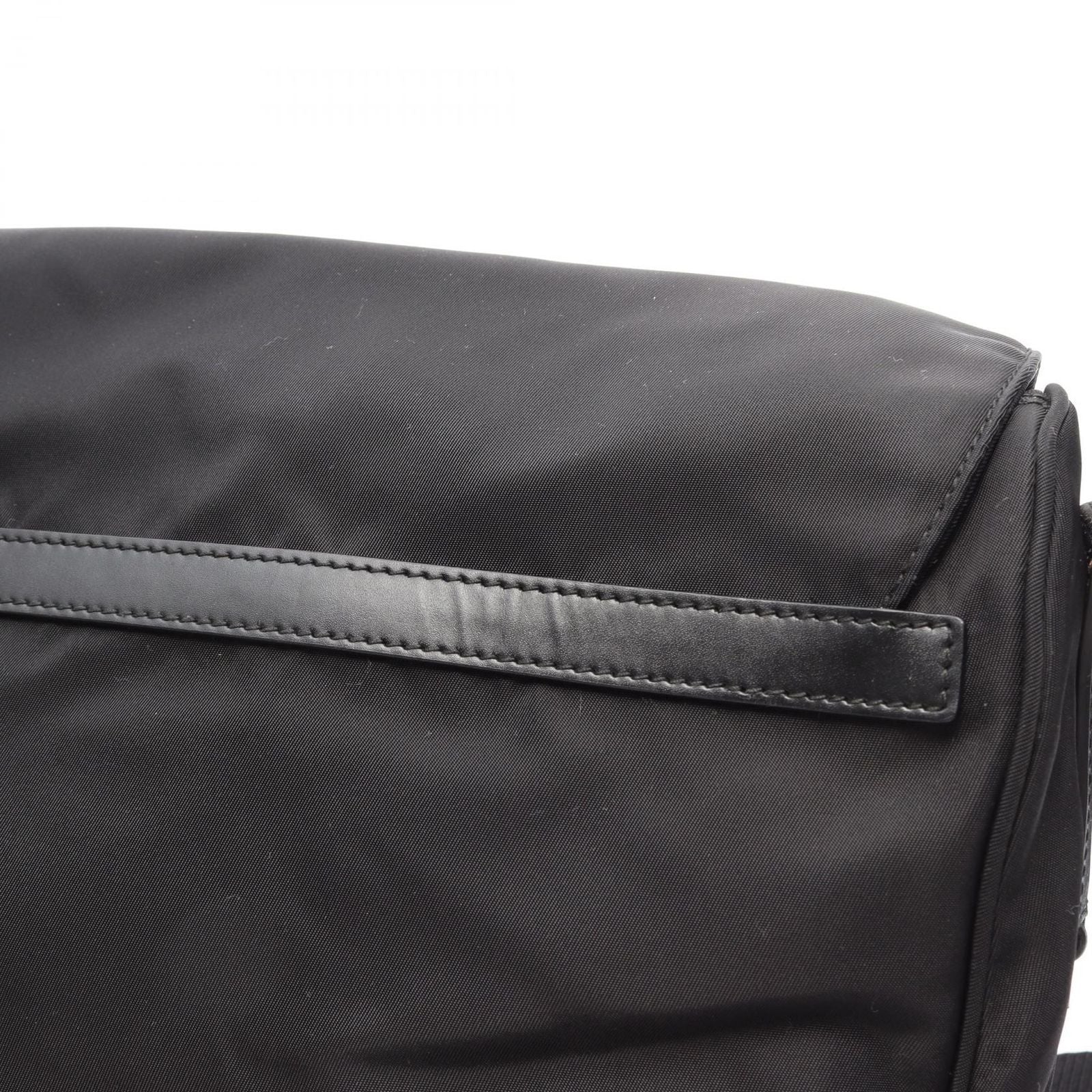 Prada Shoulder Bag Tessuto Black Nylon Leather Triangle Logo — view 5