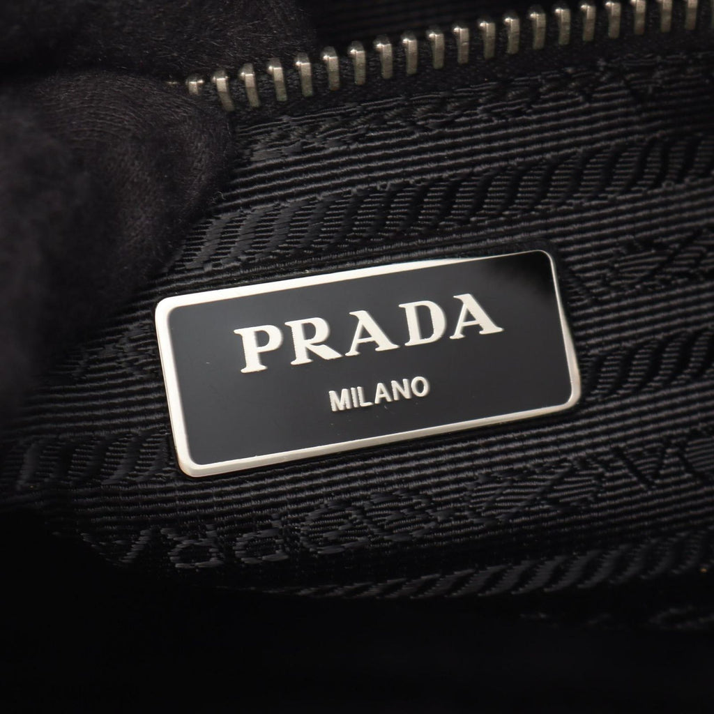 Prada Shoulder Bag Tessuto Black Nylon Leather Triangle Logo — view 4