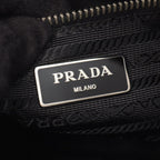 Prada Shoulder Bag Tessuto Black Nylon Leather Triangle Logo — view 4