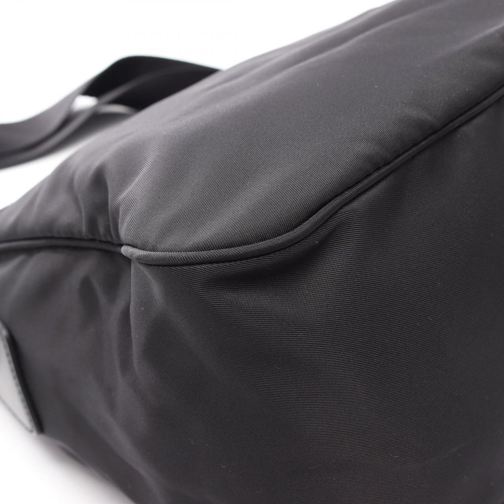 Prada Shoulder Bag Tessuto Black Nylon Leather Triangle Logo — view 8