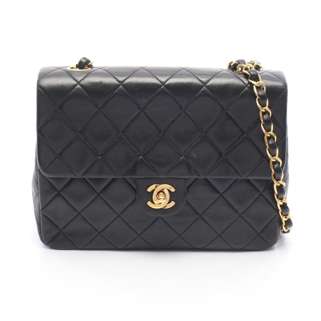 Chanel Shoulder Bag Mini Quilted 20 Black Lambskin Chain