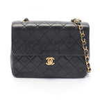 Chanel Shoulder Bag Mini Quilted 20 Black Lambskin Chain